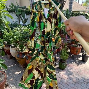 Marciano Nomad Silk Maxi Dress kelly print